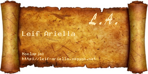 Leif Ariella névjegykártya